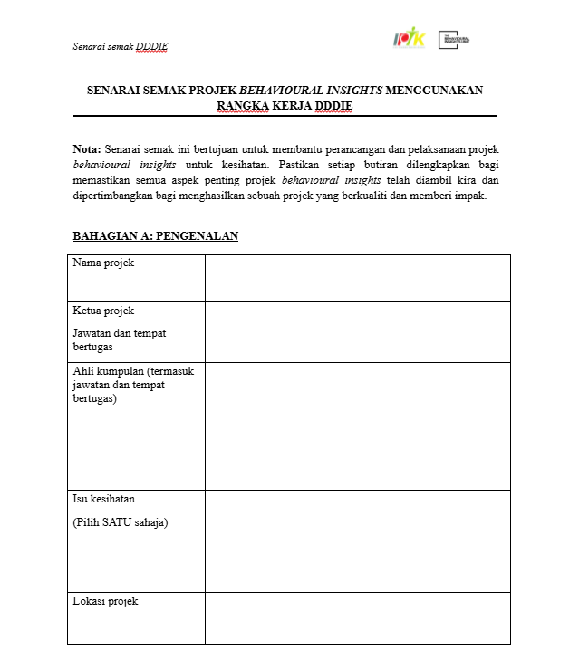 SENARAI SEMAK DDDIE