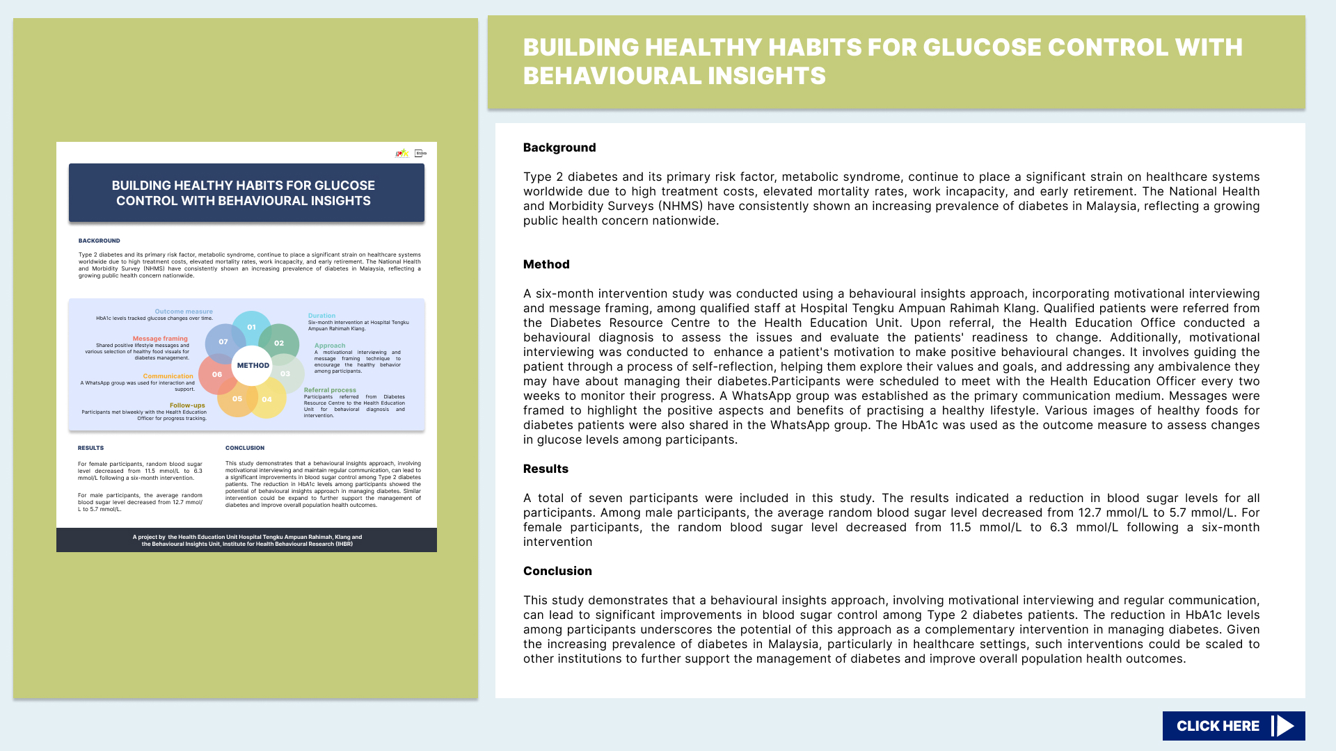 SLIDE BUILDING HEALTHY HABITS FOR GLUCOSE CONTROL WITH BEHAVIOURAL INSIGHTS